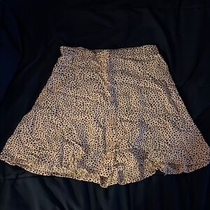 Leopard Print Button-Front Skirt